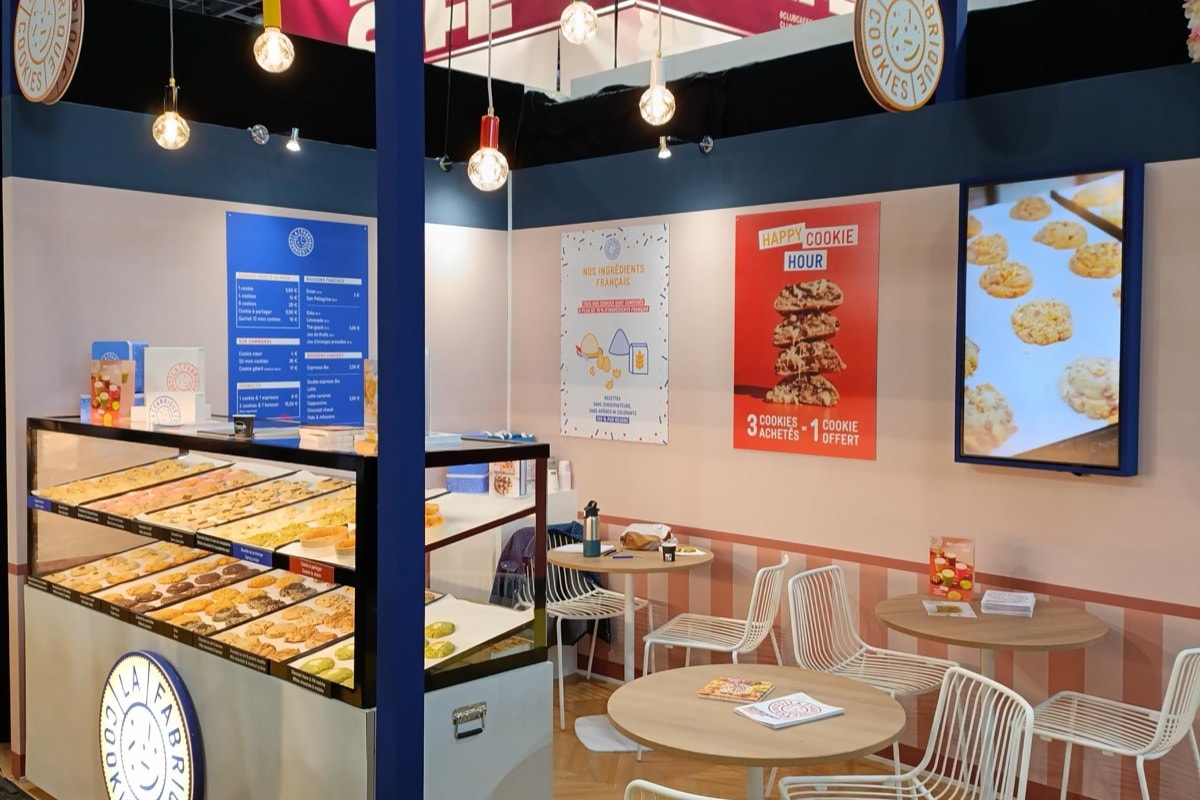 Stand La Fabrique à Cookies · Salon de la franchise, signé The Good Experience
