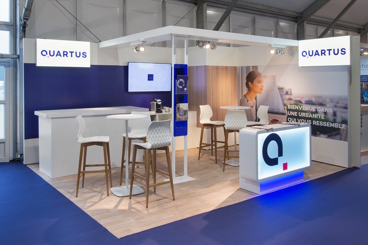 Stand Quartus · Espace collectivités, signé The Good Experience