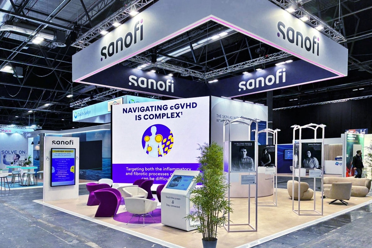 Stand Sanofi · EBMT, signé The Good Experience