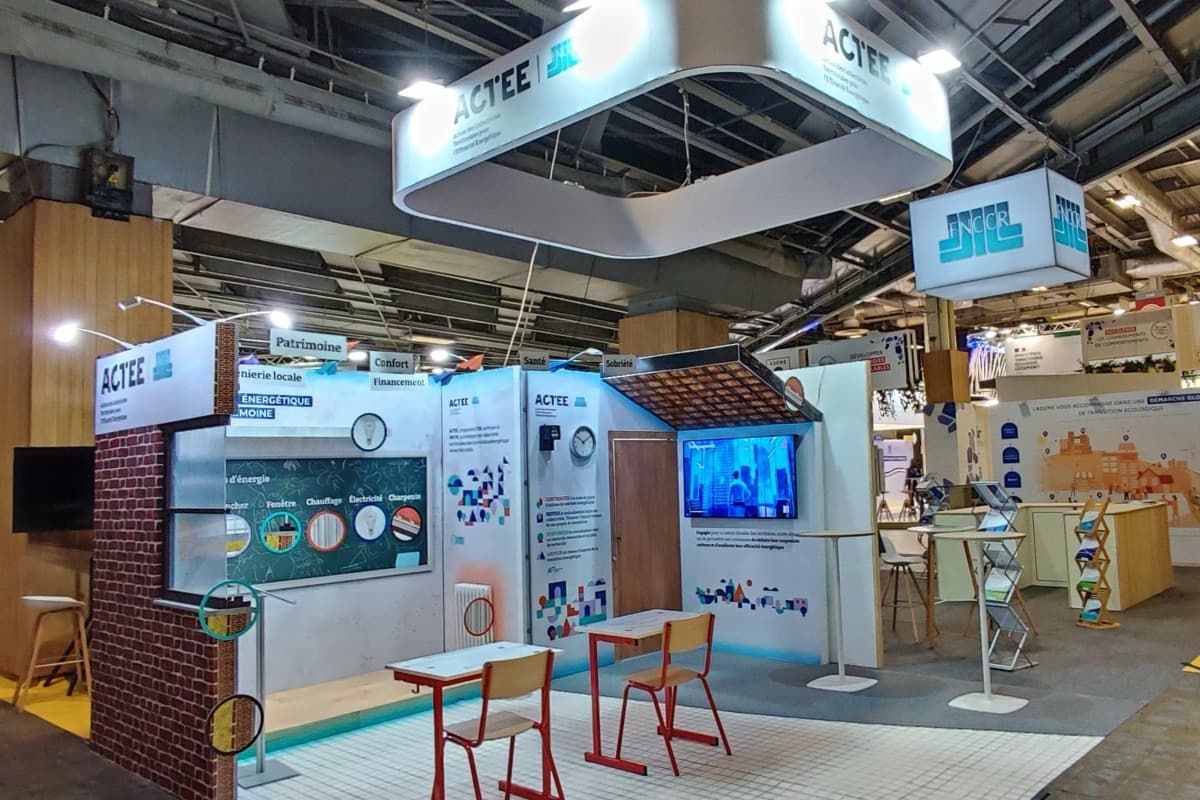 Stand Actee au Salon des Maires, dispositif efficacité énergétique publique conçu et réalisé par The Good Experience