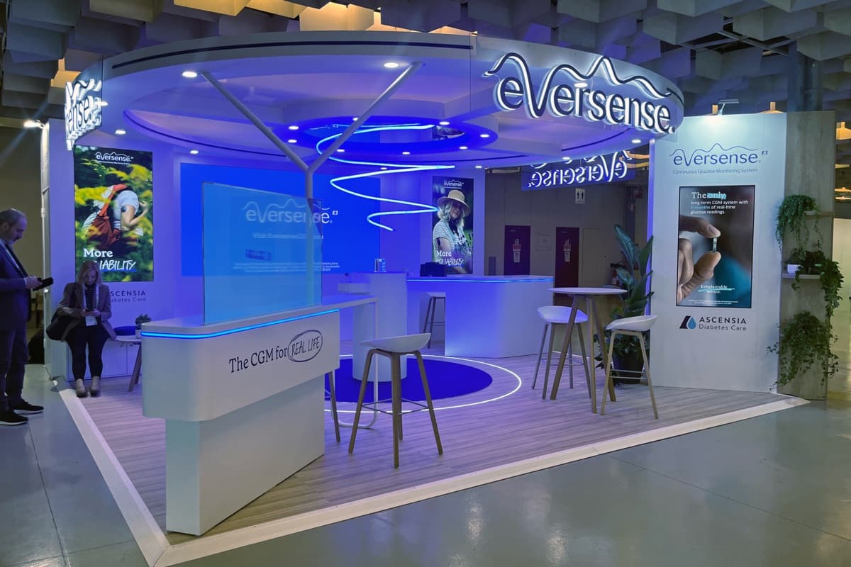 Stand Ascensia à l'ATTD, dispositif monitoring glycémique conçu et réalisé par The Good Experience