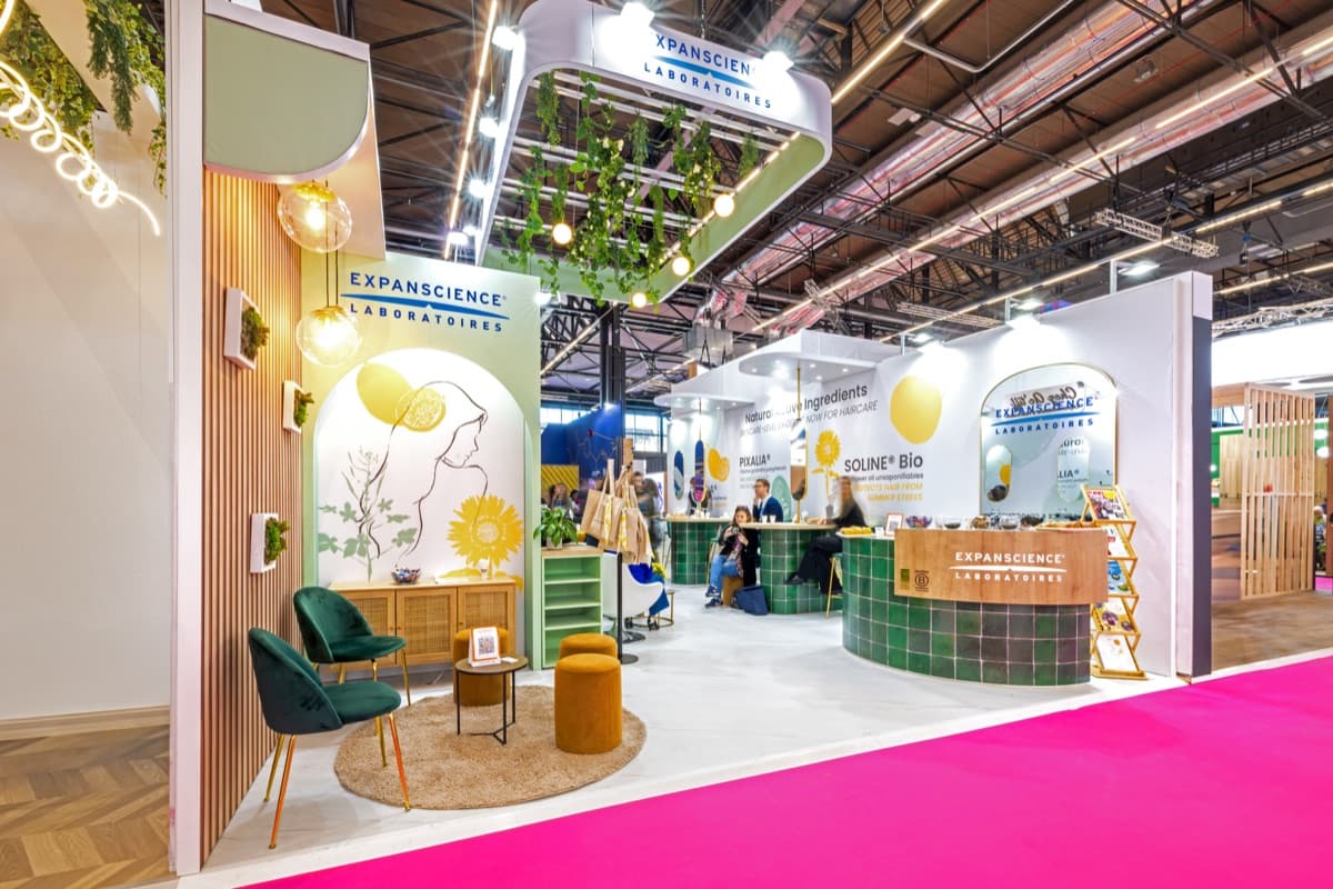 Stand Expanscience à in-cosmetics Global, conception et réalisation The Good Experience