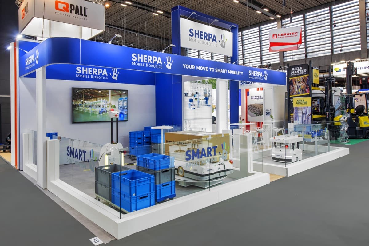 Stand Norcan au SITL, structure autoportée en profilés aluminium modulaires conçue et réalisée par The Good Experience